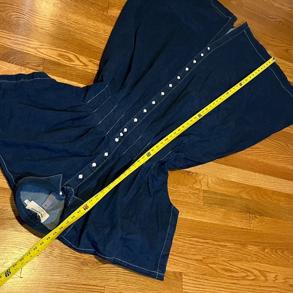 Anthropologie x Exquise The Tobie Button-Front Pleated Shirt Dress Denim L NWT - Picture 11 of 15